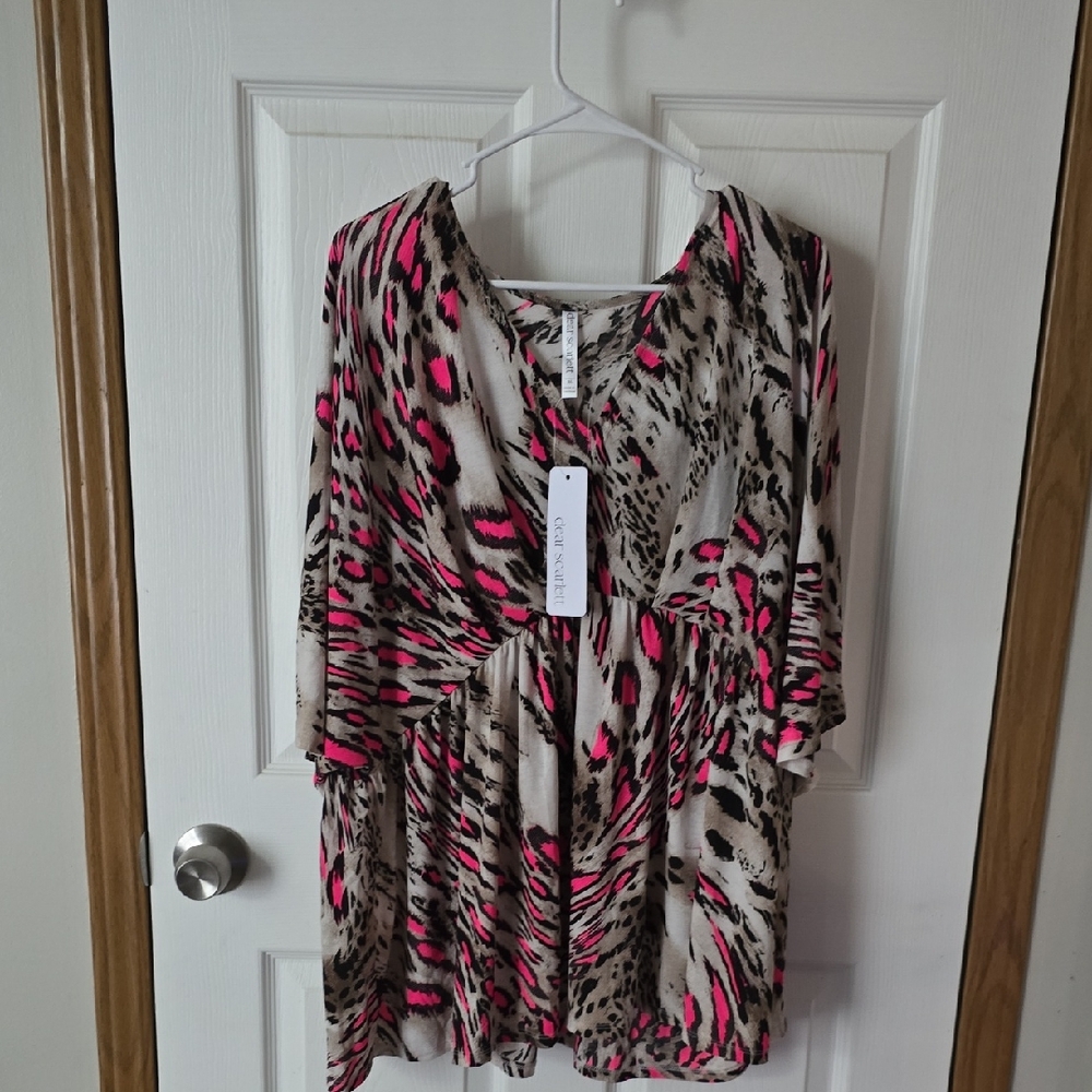 Scarlett Pink and Black Patterned Tunic